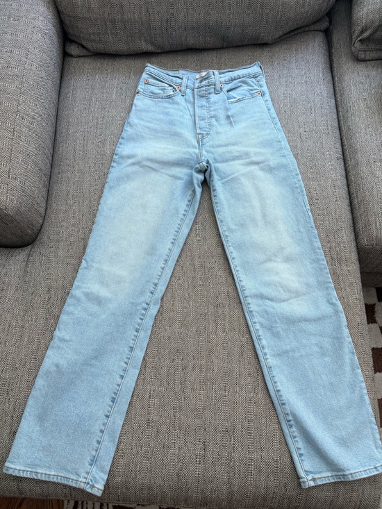 Levi's Denim - Levi High-Rise Ribcage Straight - Light Blue Women's Jeans - 28